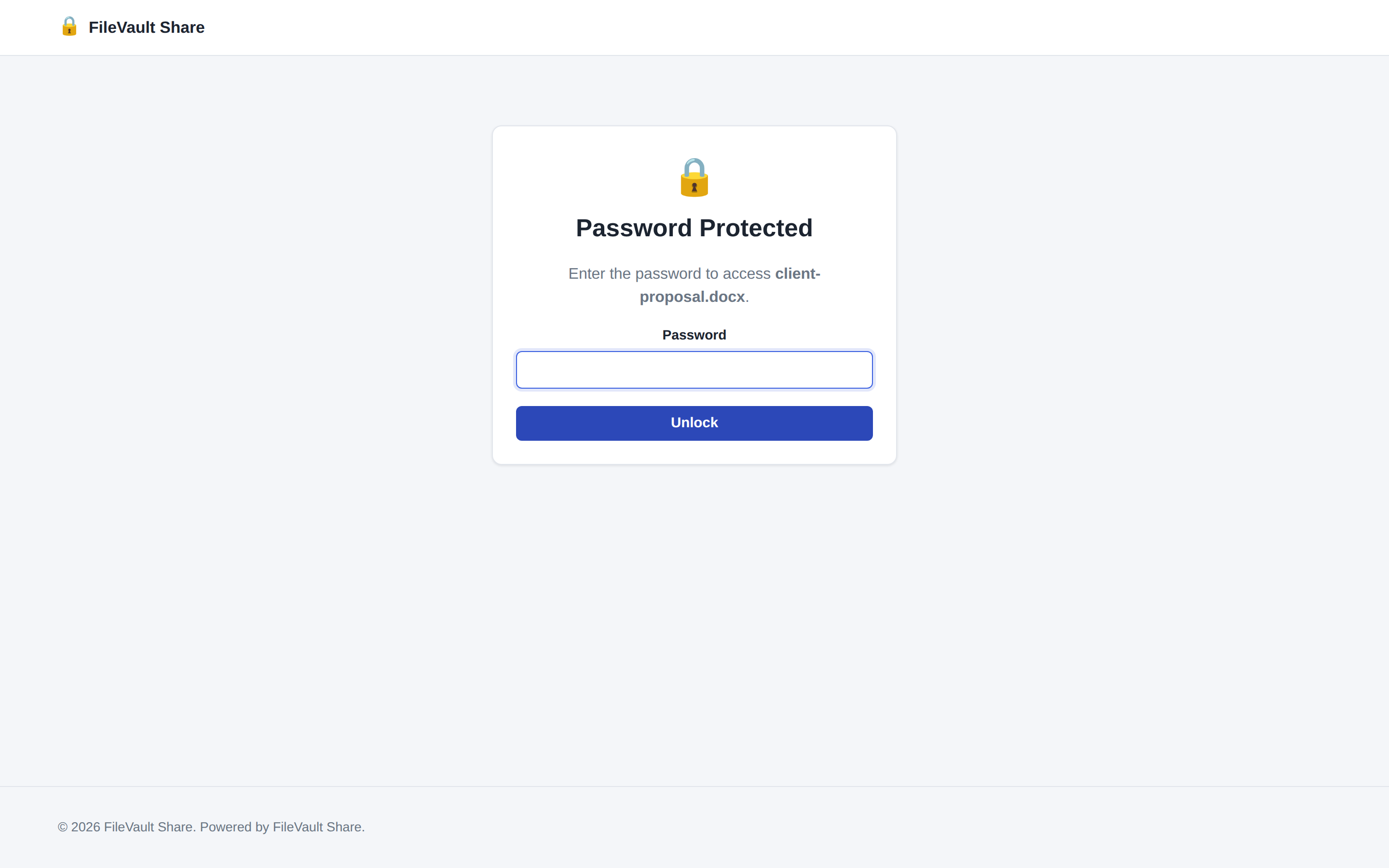 FileVault Share password protected link prompt