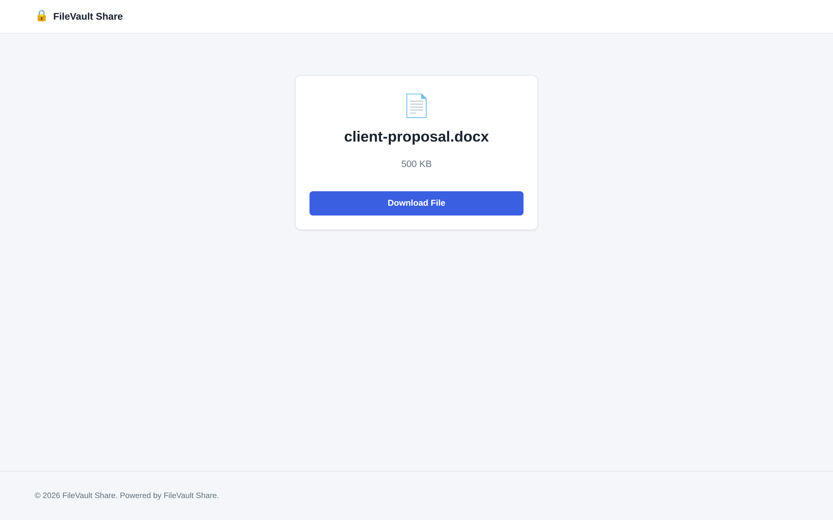 FileVault Share download ready confirmation