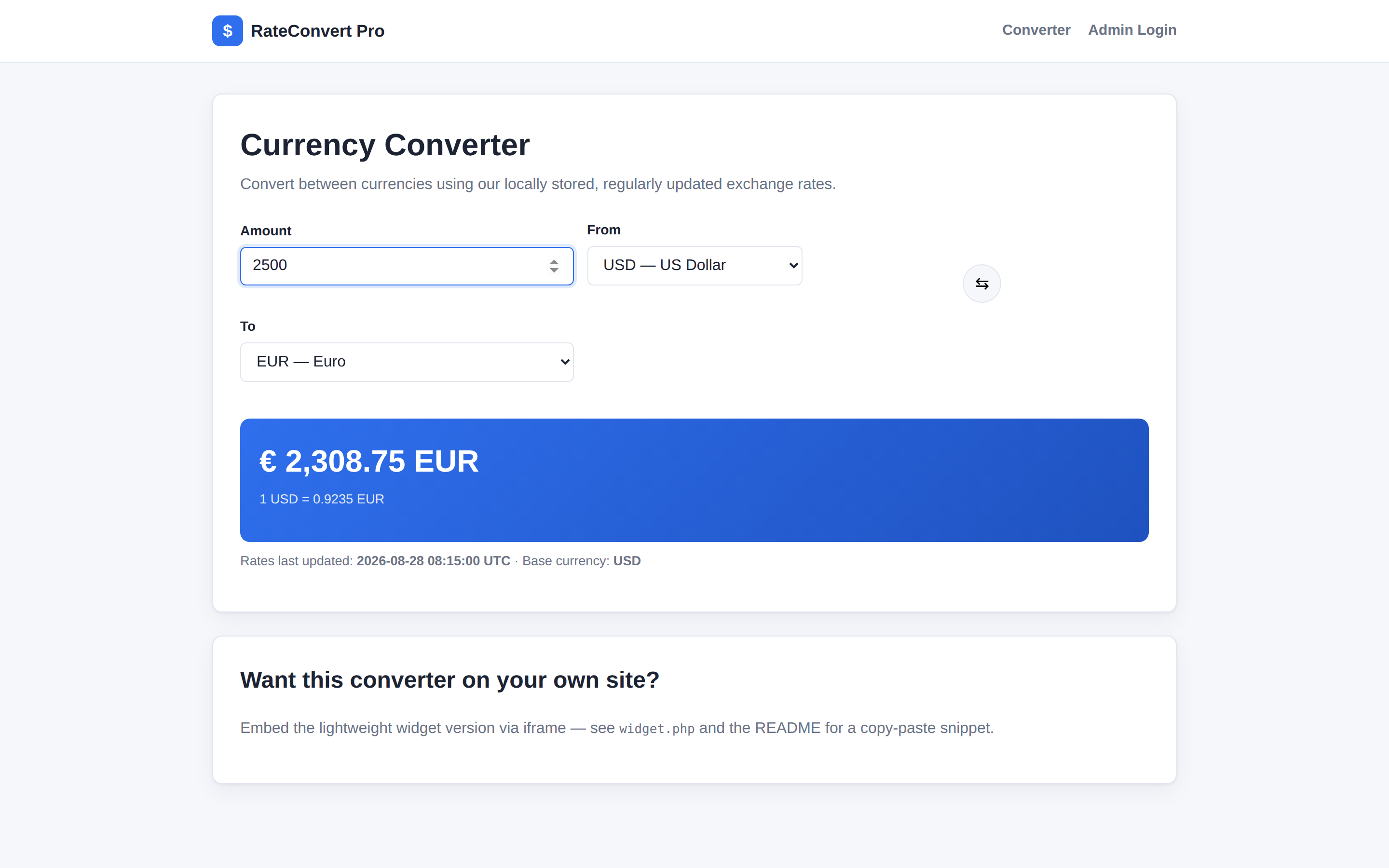 RateConvert Pro currency converter