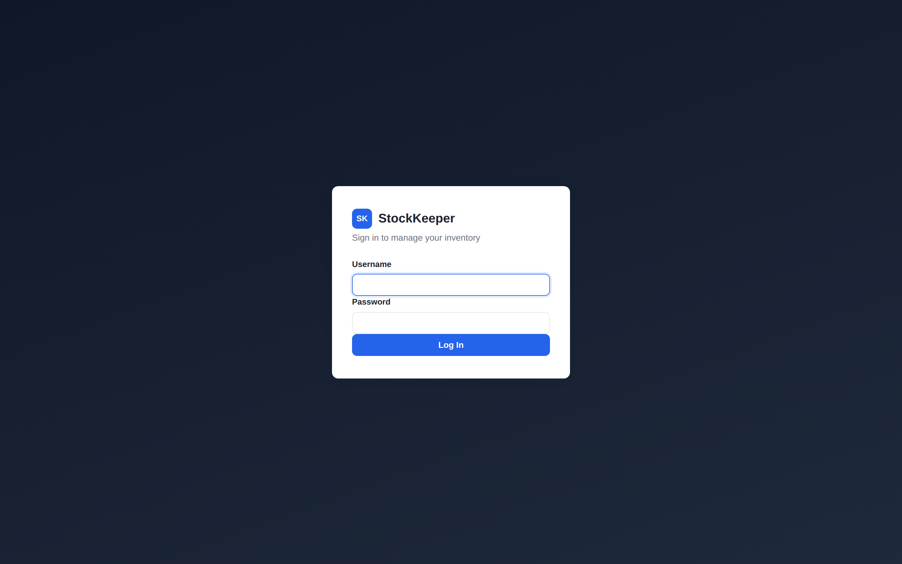 StockKeeper admin login