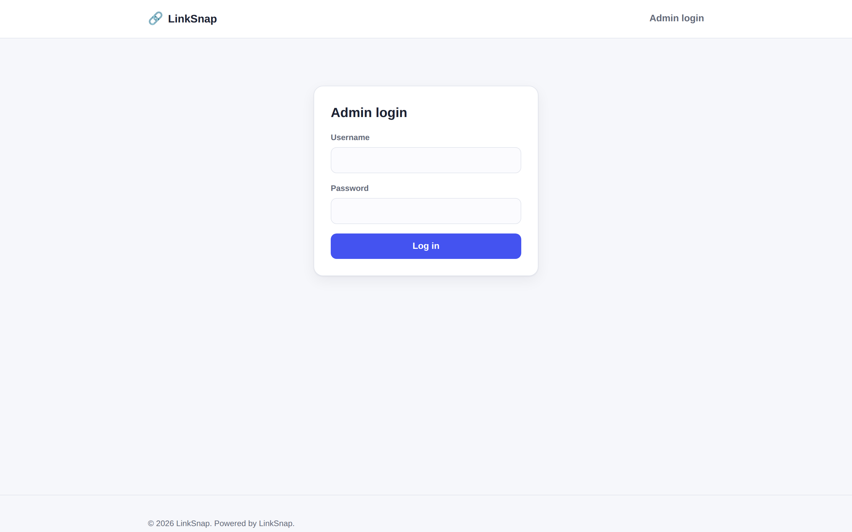 LinkSnap admin login