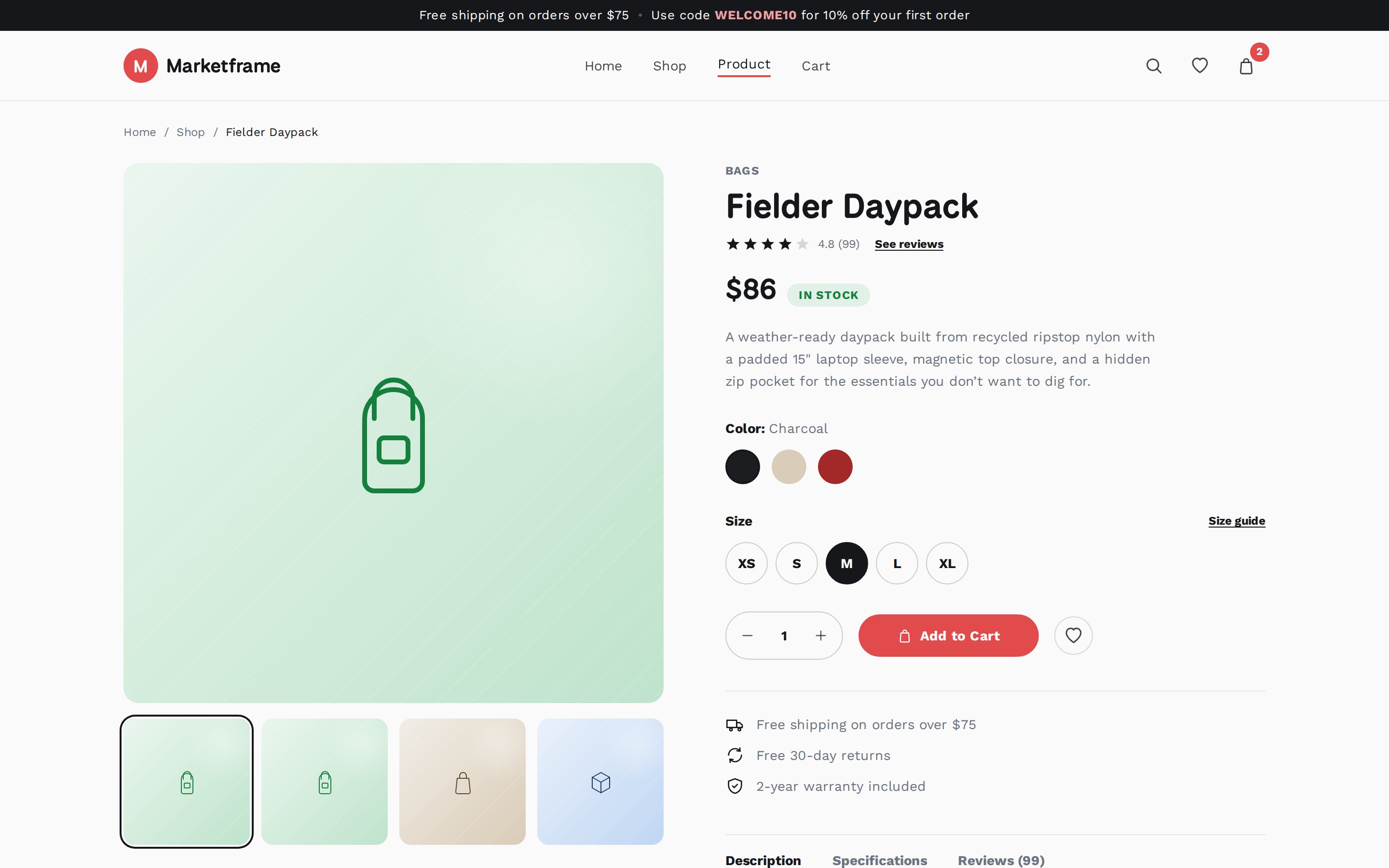 Marketframe product detail