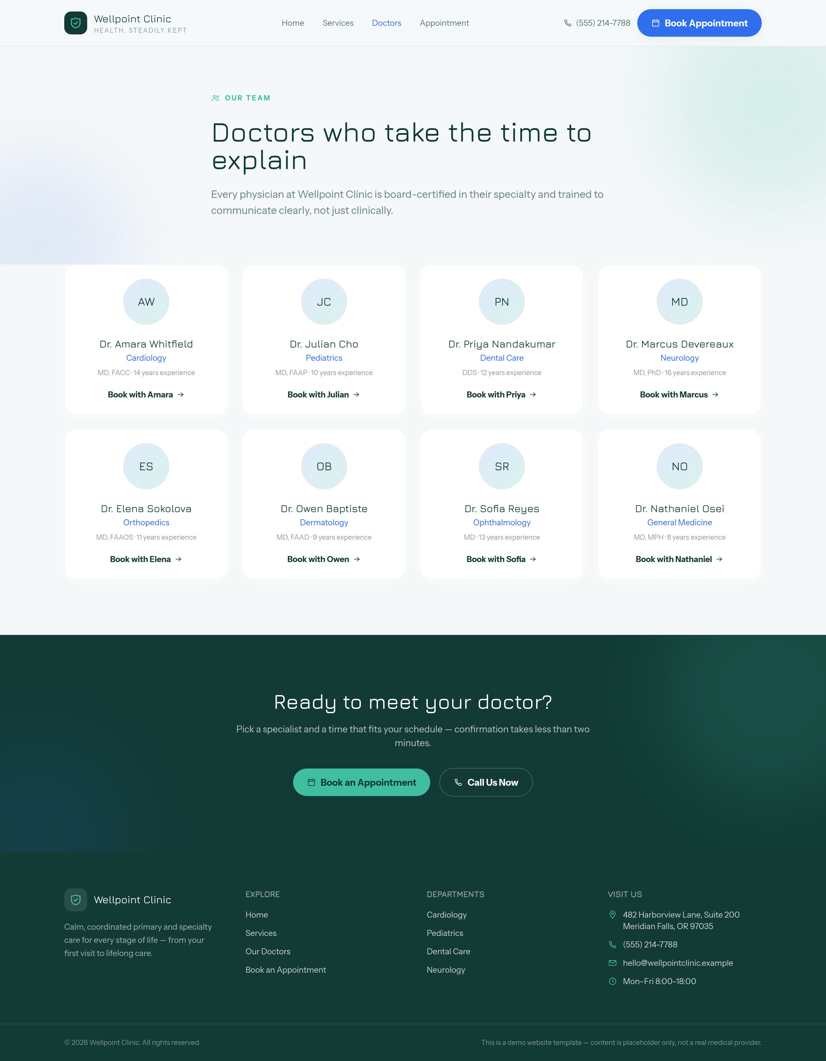 Wellpoint Clinic doctors page