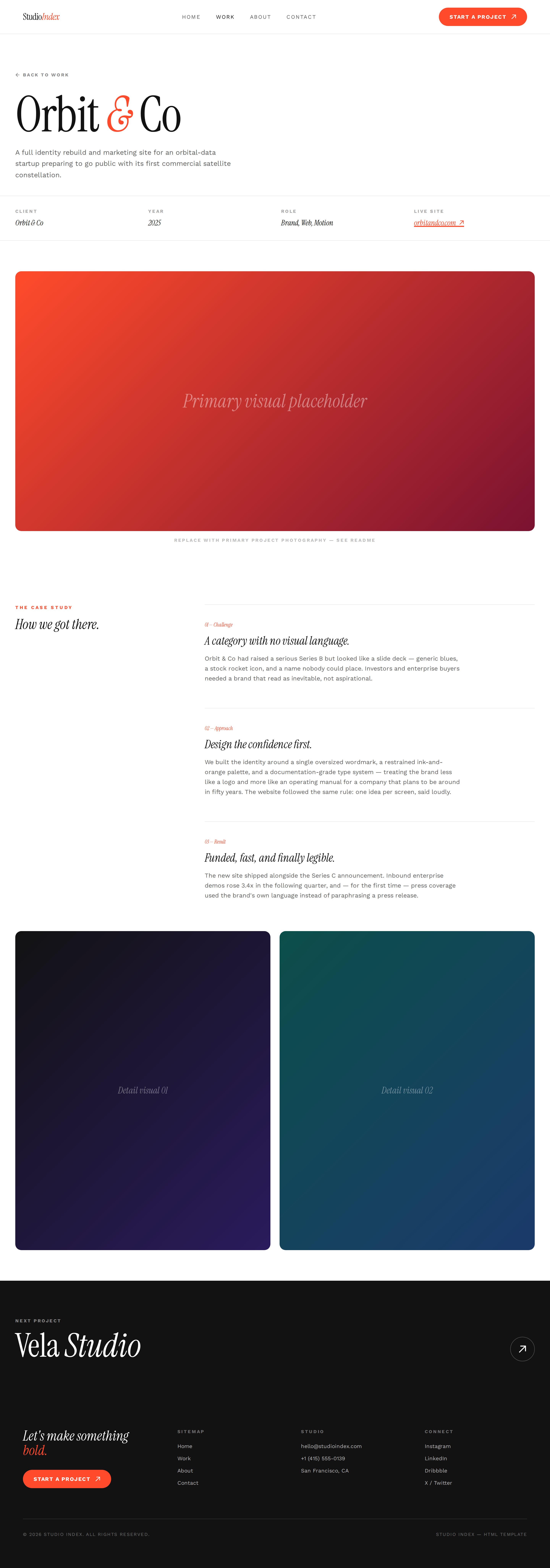 Studio Index project detail page