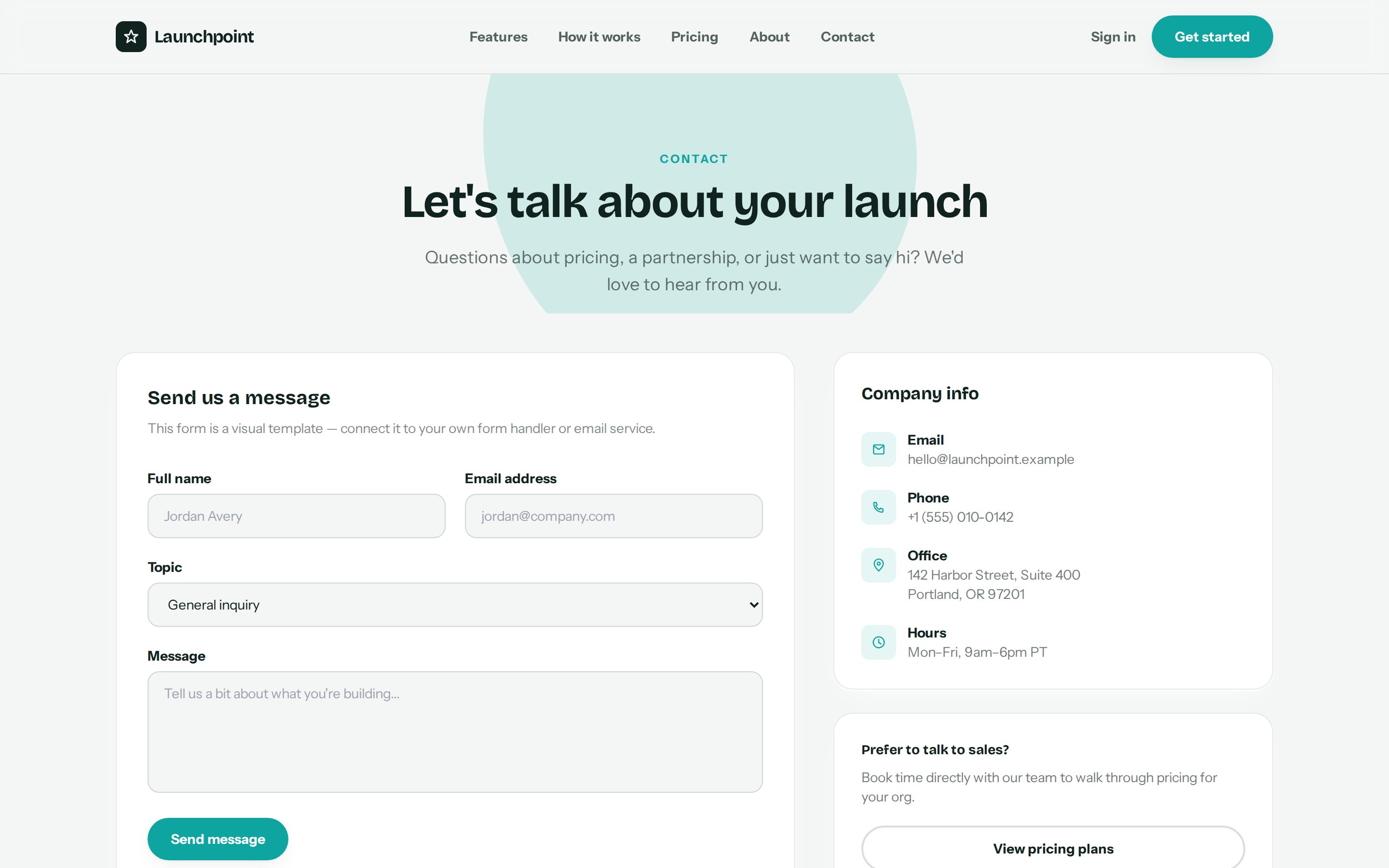 Launchpoint contact page