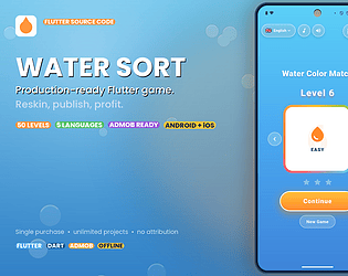 Water Sort Puzzle – Full Flutter Game Source Code | iOS & Android | Ready to Publish
