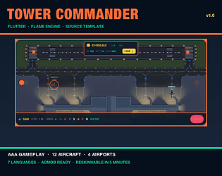 Tower Commander – Airport Control Game | Full Flutter Source Code | iOS & Android | Ready to Publish