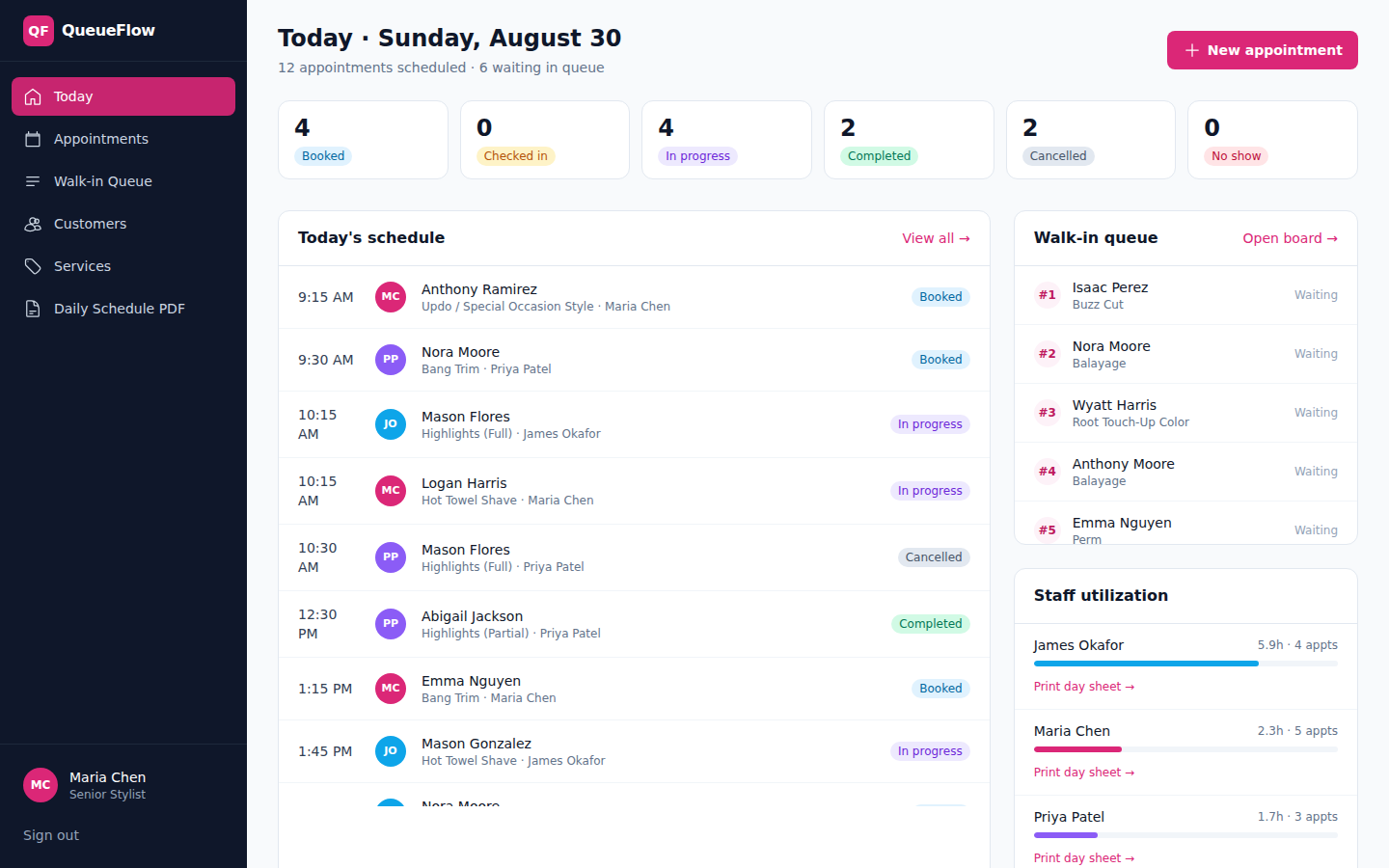 QueueFlow - Laravel Appointment Scheduling and Queue Management System