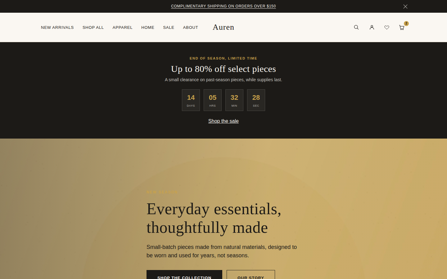 Auren - Warm Minimal Editorial Shopify Theme