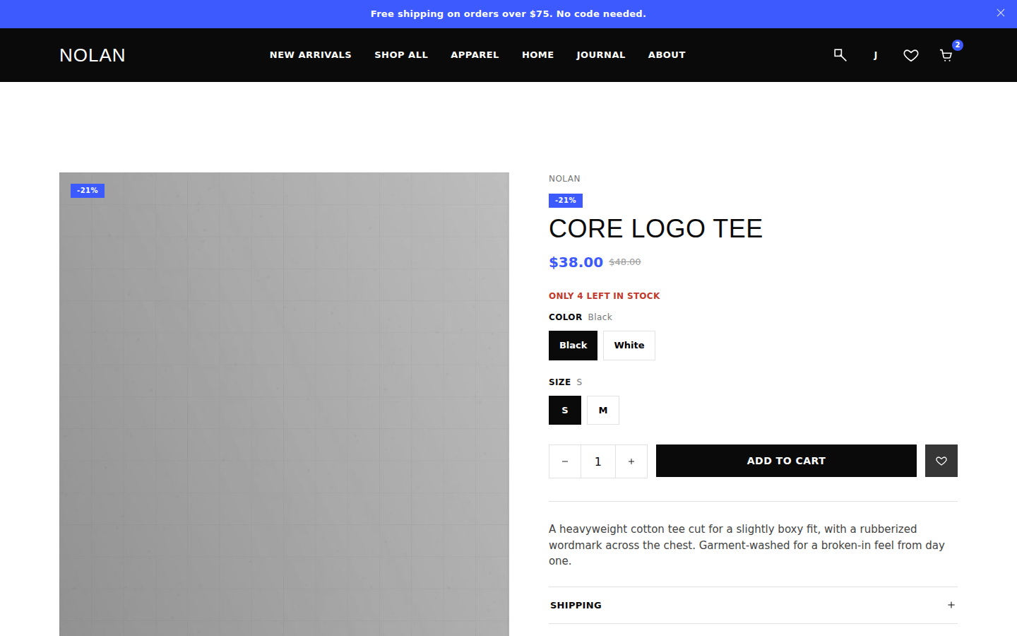 Nolan - Bold High-Contrast Shopify Theme precut