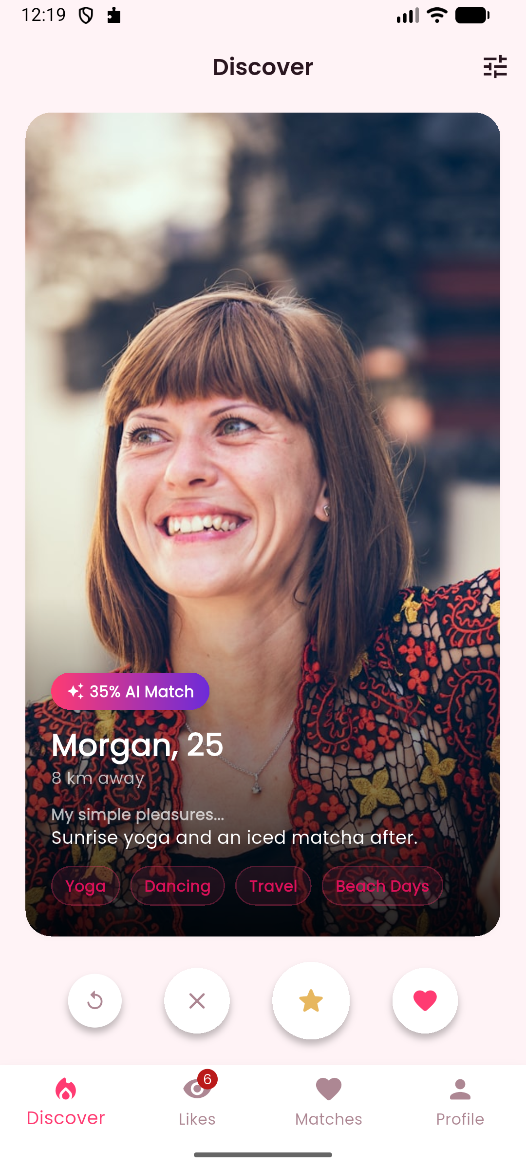 Dating App home screen - scroll
