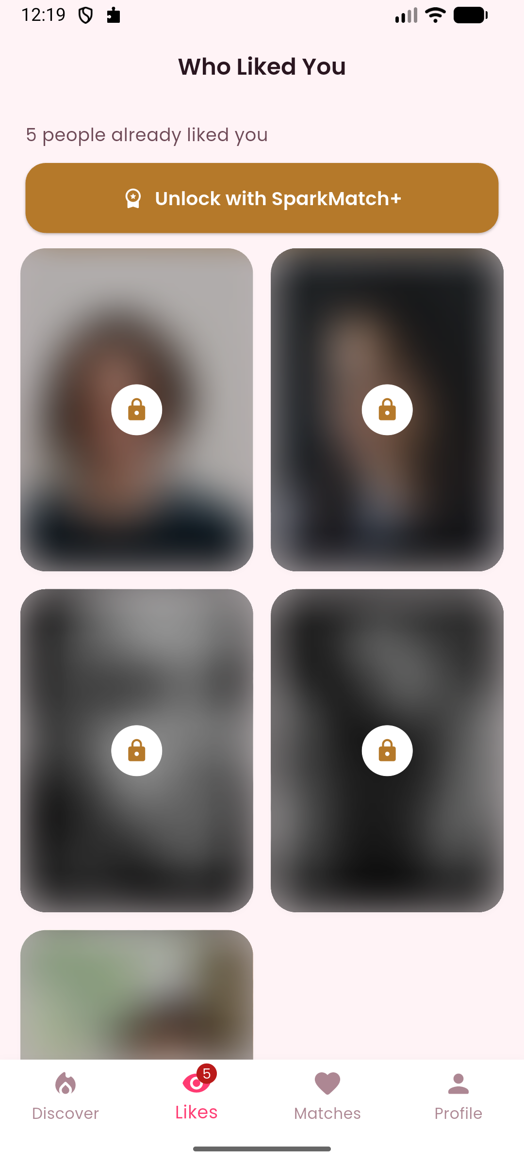 Dating App home screen - unlock features