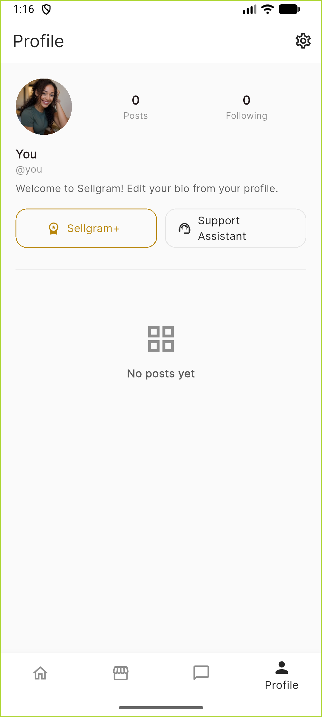 sellgram profile screen