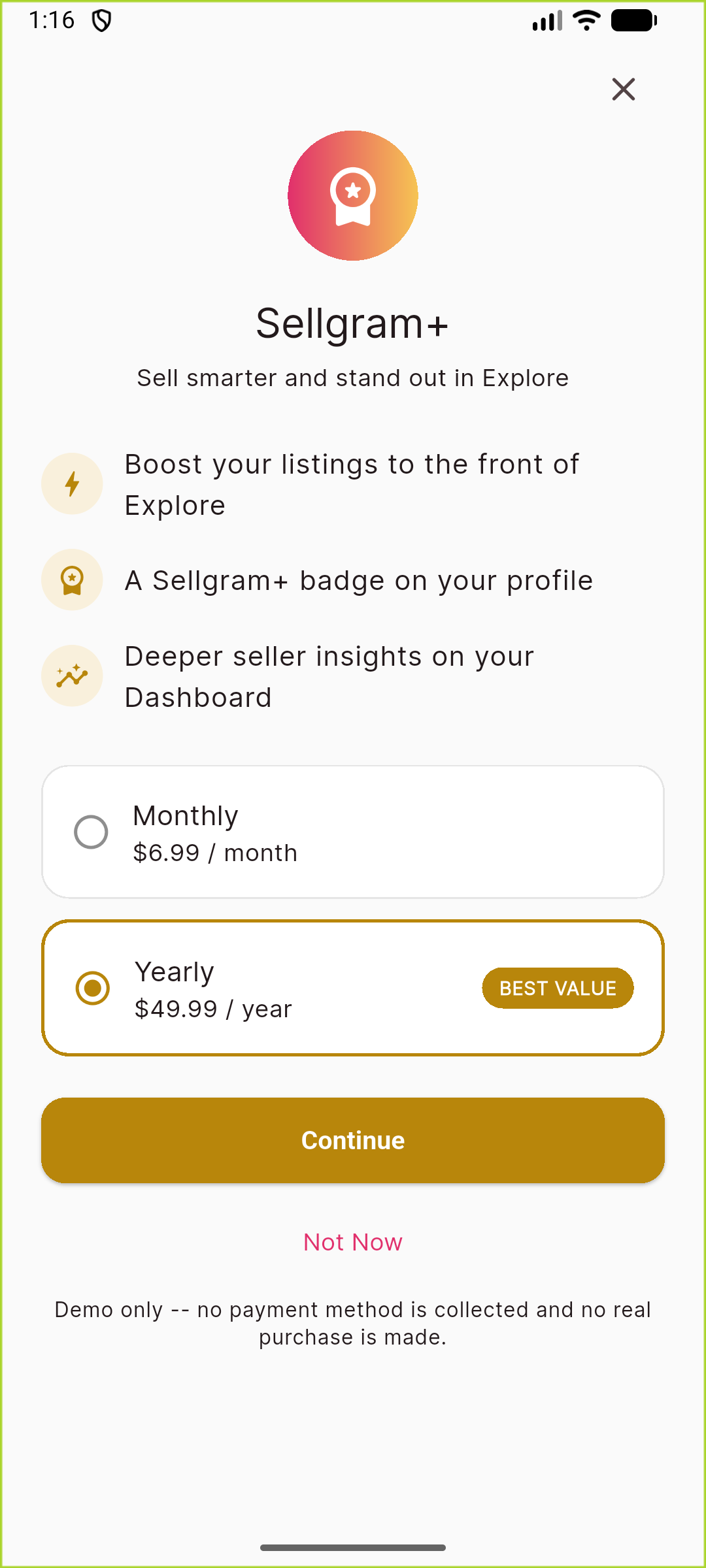 sell gram subscription 