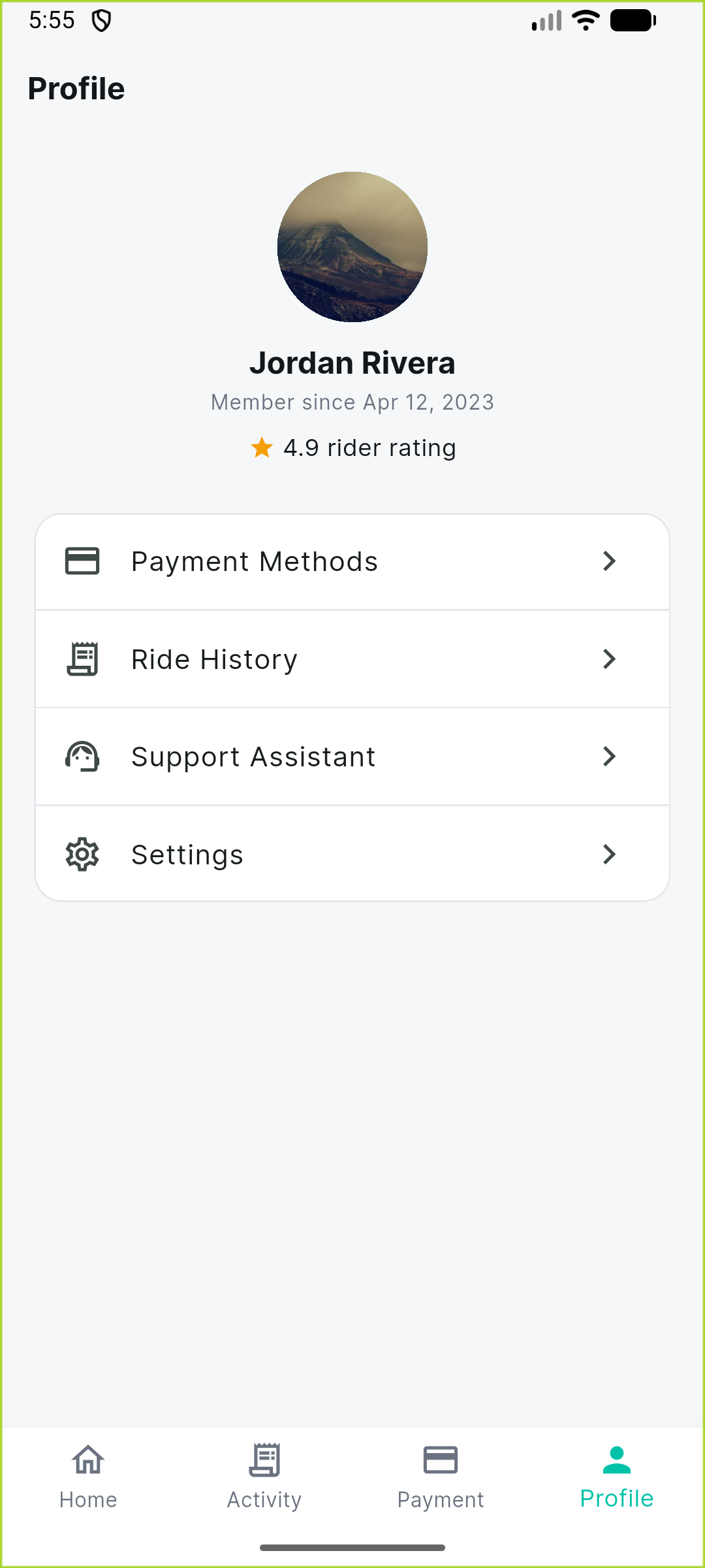 go ride profile