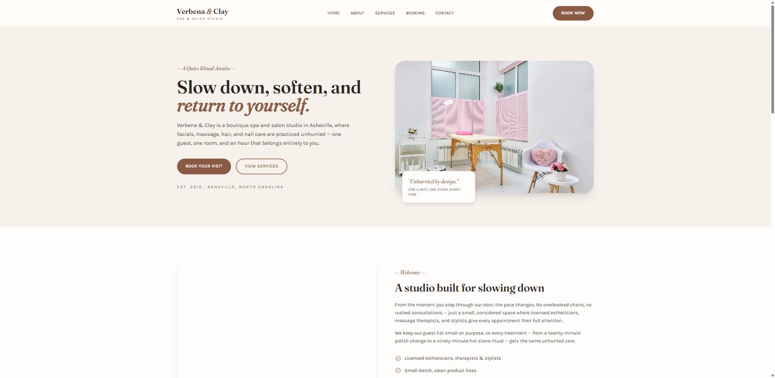 Verbena & Clay home page