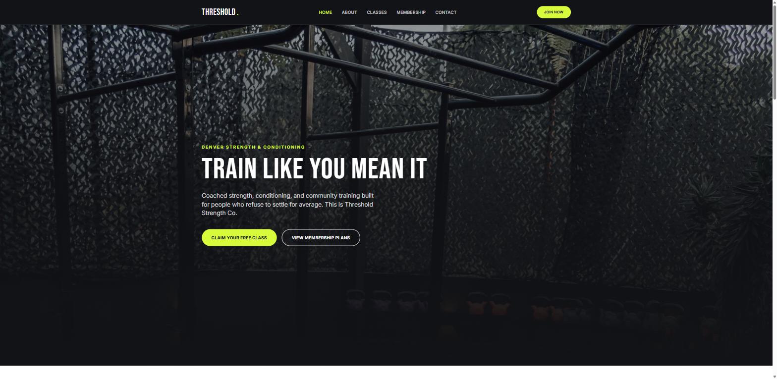 Threshold Strength Co. home page